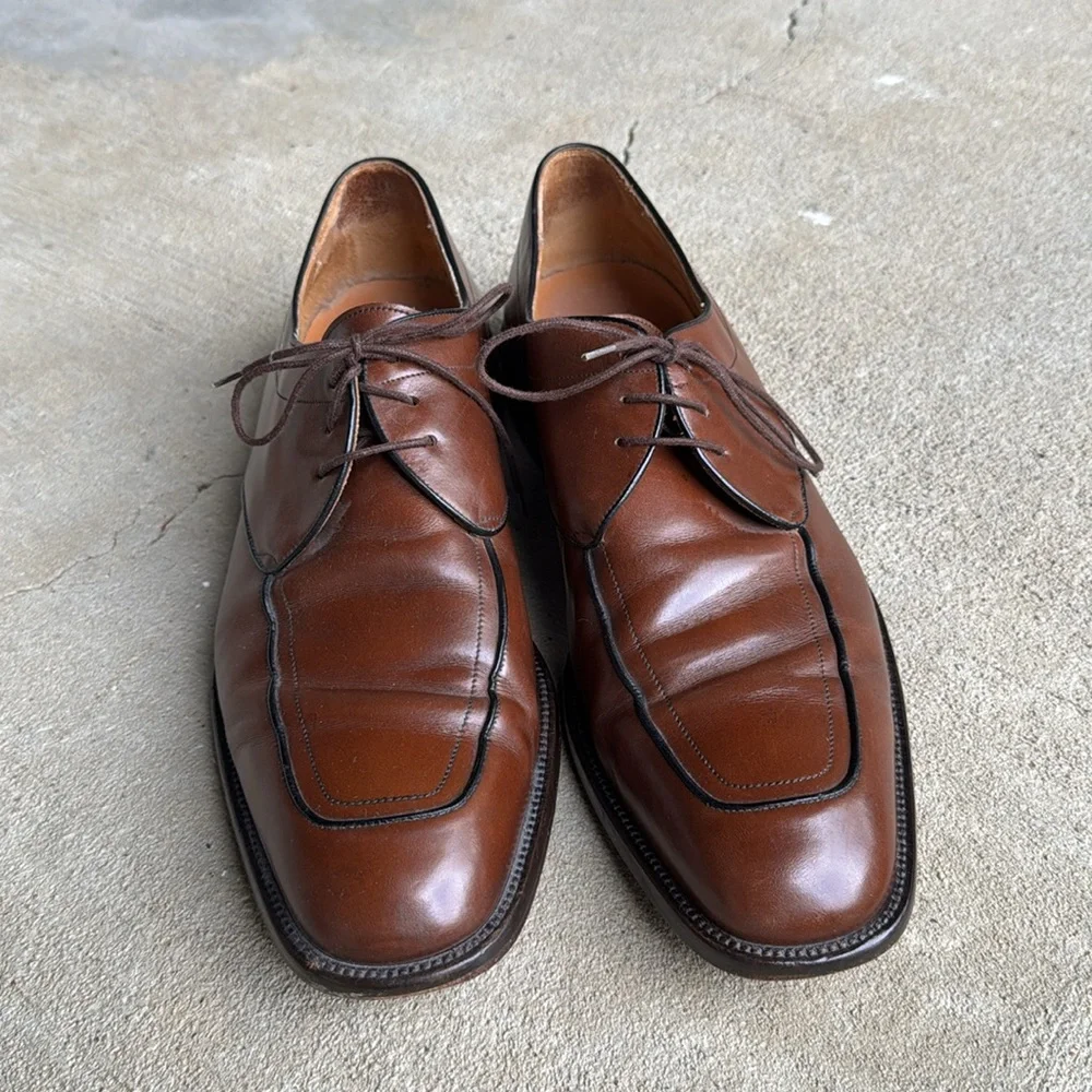 Mezlan mens 11.5 M brown leather Palmetto oxford luxury dress shoes EUC